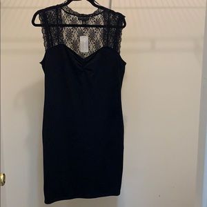 Plus Size Lacy Black Body Con Dress